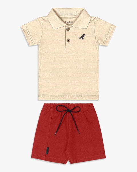 Conjunto Bebê Menino com Polo e Bermuda - ReiRex - Tapioca