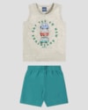 Conjunto Bebê Menino com Regata e Bermuda ReiRex Mescla-cf11456e-1252-4c39-abf9-31de72ddb81d