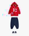 Conjunto Bebê Menino em Moletom com Estampa Interativa Dino- ReiRex - Azul-1a40fa88-b385-49cd-93f2-b8df33081dde