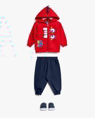 Conjunto Bebê Menino em Moletom com Estampa Interativa Dino- ReiRex - Azul