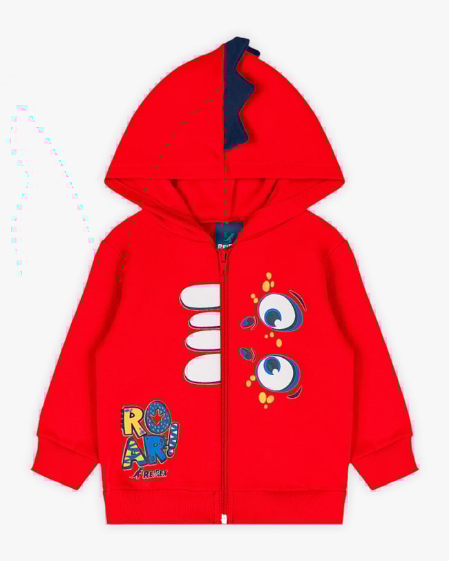 Conjunto Bebê Menino em Moletom com Estampa Interativa Dino- ReiRex - TOMATO-2d1cdb36-aebd-47ac-9723-6530a883d157