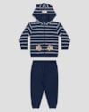 Conjunto Bebê Menino Jaqueta Listrada com Calça - ReiRex - Azul-0f659d8e-5d65-4fb2-81ba-6f4a41b42615