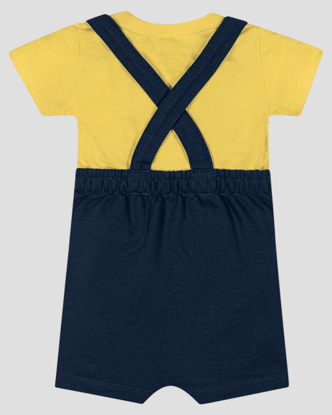 Conjunto Bebê Menino Jardineira e Camiseta ReiRex Amarelo-e582db29-069f-4704-a4fa-131e937073ff