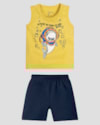Conjunto Bebê Menino Regata com Estampa e Bermuda ReiRex Amarelo-1e38247f-52c1-40e6-838c-6d622be2ddb0