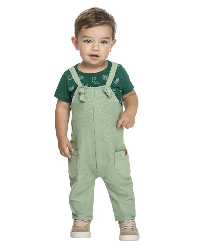 Conjunto Bebê Menino ReiRex Jardineira e Camiseta-d10466bb-f251-4393-a98e-6e41b2b645ef