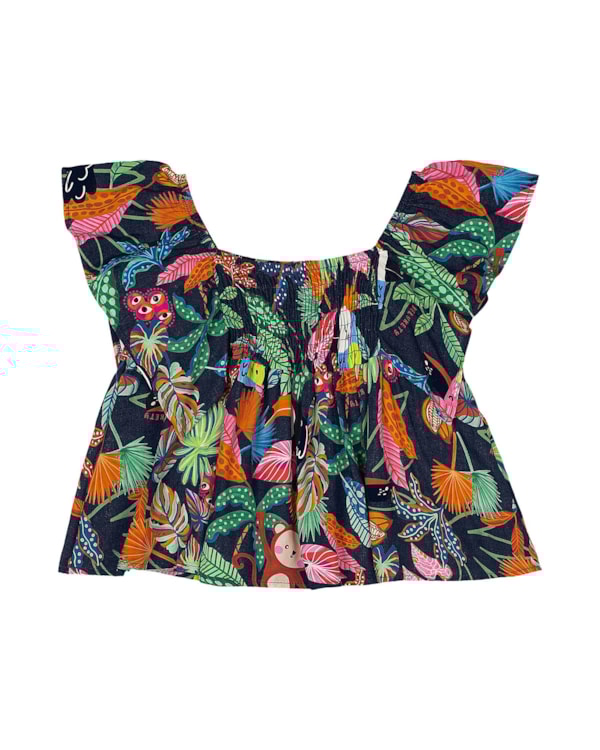 Conjunto Blusa e Shorts Estampado Menina Kely Kety