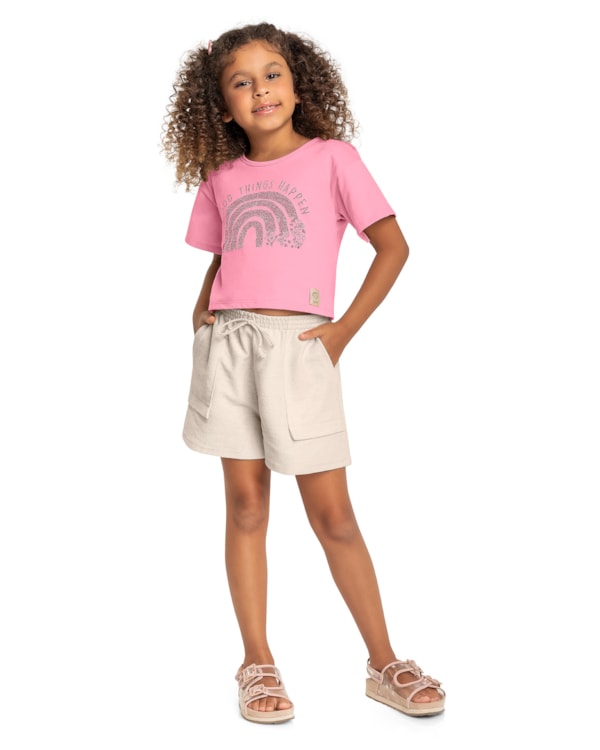 Conjunto Blusa e Shorts Menina Kely Kety