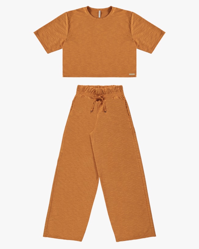 Conjunto Blusa e Wide Leg em Moletinho - Cereja Rosa - Amarelo P-e63097cd-f683-44de-a682-0d9aa4081d13