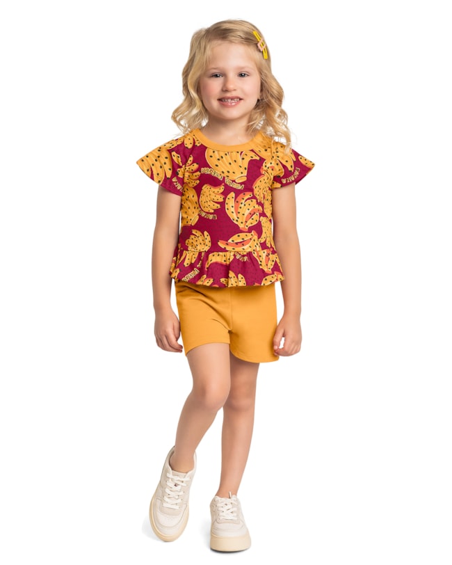 Conjunto Blusa Estampada e Shorts Menina Kely Kety-8fdfa11f-e158-4501-aaad-562c2929eb75