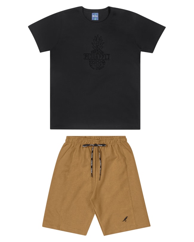 Conjunto Camiseta com Relevo e Bermuda Menino ReiRex-0e39b133-c9ad-4a06-b1a3-7f98128a05ef