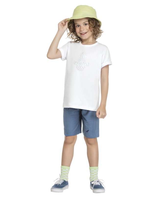 Conjunto Camiseta com Relevo e Bermuda Menino ReiRex-1aad4c23-c07f-433b-b5bb-c476402f60bc