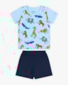 Conjunto Curto Bebê Menino Estampa Animais - ReiRex - Azul-dc605c4b-b957-4d8d-986b-a9e927d8dad1
