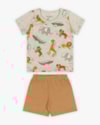 Conjunto Curto Bebê Menino Estampa Animais - ReiRex - Mescla-6e6d687e-525a-43e5-bef8-d0f65e4891ef