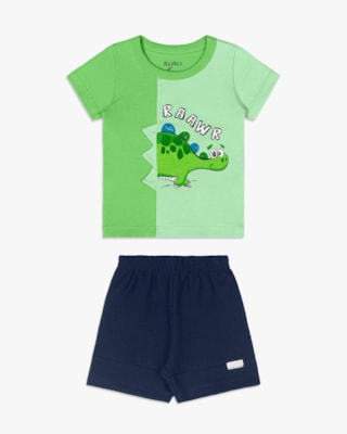 Conjunto Curto Bebê Menino Estampa Interativa - ReiRex - Pistache Pistache