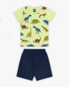 Conjunto Curto Infantil Masculino Estampa Dinossauros - ReiRex - Matcha-624b3fc7-9eac-4c1f-bc6a-cedb3674c93e