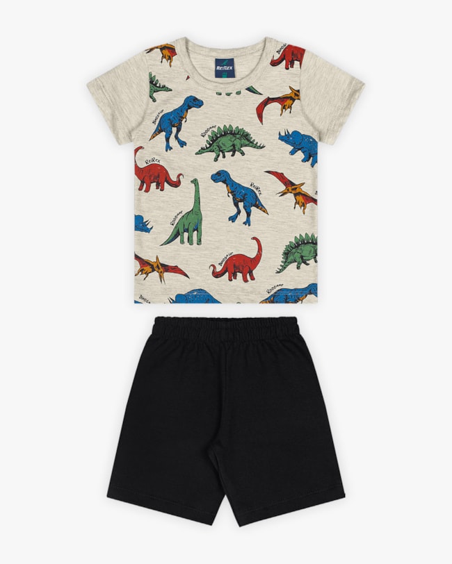 Conjunto Curto Infantil Masculino Estampa Dinossauros - ReiRex - Mescla-a0ef2f62-9cfa-4db3-be45-99f081c7e6e7