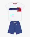 Conjunto Curto Infantil Masculino Estampa Folhagem - Rei Rex - Branco-5b278dfd-09c8-4b4e-ba69-c033ee531cc4