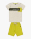 Conjunto Curto Infantil Masculino Estampa Folhagem - Rei Rex - Mescla-9617589d-5450-4a7d-81be-80bdc288c35b