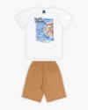 Conjunto Curto Infantil Masculino Estampa Ondas de Surf - Rei Rex - Branco-f35fc90e-b295-47c5-bcc0-8908f2fc029a