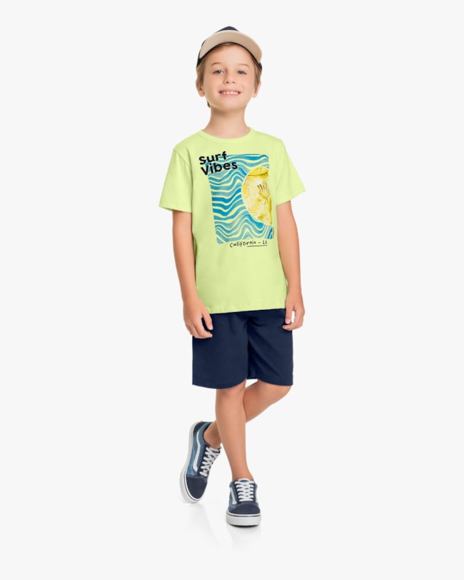 Conjunto Curto Infantil Masculino Estampa Ondas de Surf- Rei Rex - Matcha-d5f5f6ba-4da4-4125-a16b-937dc0853ab9