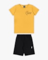 Conjunto Curto Infantil Masculino Estampa Pantanal - Rei Rex - Mostarda-de9ebad5-2d1d-436a-8e58-c2a30a0eb63d