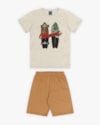 Conjunto Curto Infantil Masculino Estampa Skate - ReiRex - Mescla-de84f165-0ba3-41c0-938d-ca3a157fa4c9