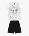 Conjunto Curto Infantil Masculino Estampa Surf - ReiRex - Branco-12235bf5-a0bb-4807-abef-beea664ca51f