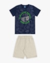 Conjunto Curto Infantil Masculino Estampa Surf - ReiRex - Oxford-4707b628-3f5f-4e5b-8f26-e791d9f09147