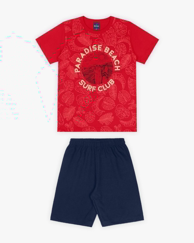 Conjunto Curto Infantil Masculino Estampa Surf - ReiRex - Tomato-74767581-f46f-41b1-8c9f-d2cae621be1f