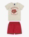Conjunto Curto Infantil Masculino Estampa Triceratops - ReiRex - Mescla-90e3aa86-608d-4930-98d0-0ea90233450c