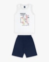 Conjunto Curto Infantil Masculino Estampa Video Game - ReiRex - Branco-2868378e-9493-4e32-8c0c-f5e15001f8e7