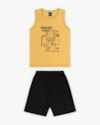 Conjunto Curto Infantil Masculino Estampa Video Game - ReiRex - Mostarda-0f792d98-be2a-4bb2-9615-15e006ede86d