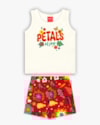 Conjunto Curto Infantil Menina em Meia Malha- Kely Kety - Natural-d6ed1328-da34-4199-831d-46ac507d96aa