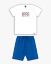 Conjunto Curto Infantil Menino com Estampa 3D - ReiRex - Branco-714103ad-296d-4c1c-a500-fbdc8d6fe984
