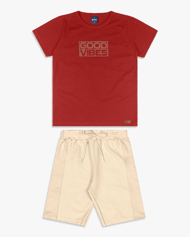 Conjunto Curto Infantil Menino com Estampa 3D - ReiRex - Sienna-4532205c-1880-4ec2-840a-87dd143f076d