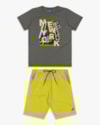 Conjunto Curto Infantil Menino com Estampa Frontal - ReiRex - Dark Mescla-8ddbd3ca-a842-4918-98b2-1ec1895d924f