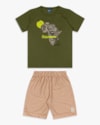 Conjunto Curto Infantil Menino com Estampa Pantanal - ReiRex - Oliveira-519cea15-98b6-4126-aead-1ac4396a680a