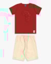 Conjunto Curto Infantil Menino com Estampa Relevo -ReiRex -Sienna-f9d94092-2bf8-4380-a61f-434c63542f00