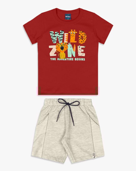 Conjunto Curto Infantil Menino com Estampa Selva - ReiRex - Sienna