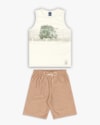 Conjunto Curto Infantil Menino Estampa Aventura Safari - ReiRex - Natural-19ad5c62-cae5-487e-813f-fc0e93c0237b