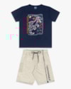 Conjunto Curto Infantil Menino Estampa Dinossauro - ReiRex - Oxford-f84da9e1-dcb0-403b-a8ba-121f57c6a261