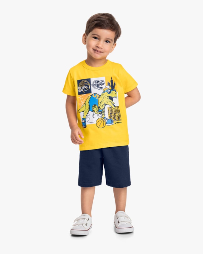 Conjunto Curto Infantil Menino Estampa Dinossauro - ReiRex - Sol-ff73fece-98f8-43bd-8e56-75c3ff1fdf76