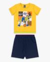 Conjunto Curto Infantil Menino Estampa Dinossauro - ReiRex - Sol-403b42f6-d3ff-4fb8-ae0e-cdc8c04aae5c