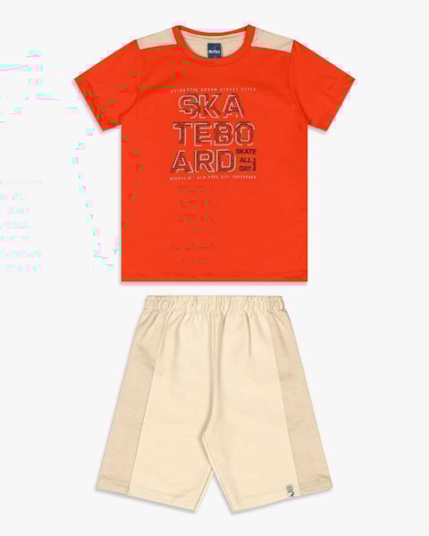 Conjunto Curto Infantil Menino Estampa Skate - ReiRex - Carrot