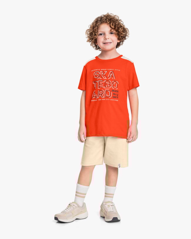 Conjunto Curto Infantil Menino Estampa Skate - ReiRex - Carrot-5fc2025b-8c15-4885-8afc-f4d2b7b2a05e