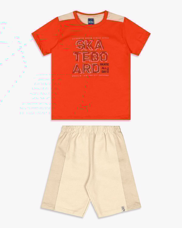 Conjunto Curto Infantil Menino Estampa Skate - ReiRex - Carrot