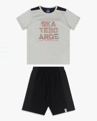 Conjunto Curto Infantil Menino Estampa Skate - ReiRex - Elegance