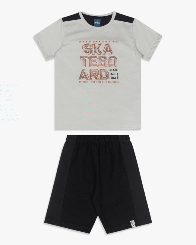 Conjunto Curto Infantil Menino Estampa Skate - ReiRex - Elegance-dd6c801f-51d5-443a-af53-ed7661a91f75