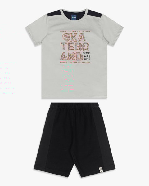 Conjunto Curto Infantil Menino Estampa Skate - ReiRex - Elegance