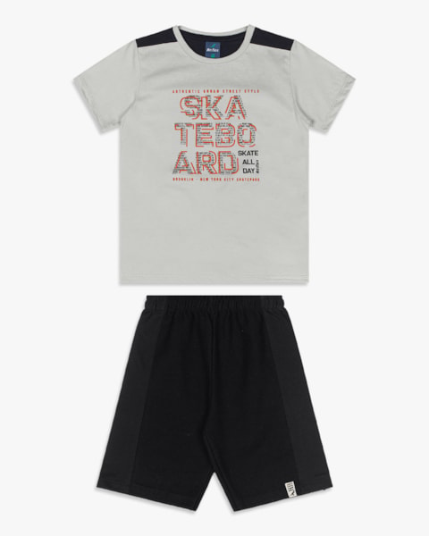 Conjunto Curto Infantil Menino Estampa Skate - ReiRex - Elegance